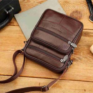 Bolsas de ombro Couro masculino Pequena cor sólida Retro Satchels Ltifuncional Mensageiro Masculino Genuíno Crossbody PersestylishHandbagsstore