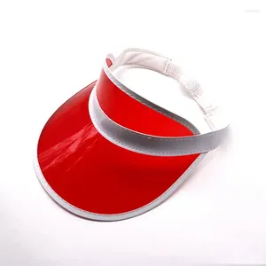 Basker Vit pannband transparent plast PC Röd färg Visor utomhus UV-skydd Vuxen niofärgad sportgolfmössa