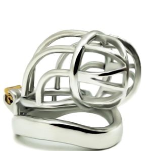 Massage FRRK Ergonomiskt rostfritt stål Stealth Lock Male Chastity Device Cock Cage Vuxna spel Sexleksaker för män Arc och Round Penis7210323