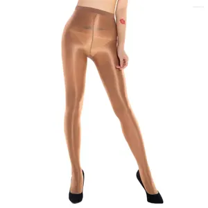 Kvinnliga strumpor modar glansiga strumpbyxor nattbutik Stage Performance Tights Strumpor