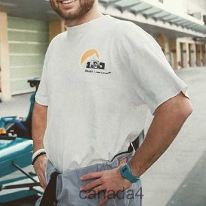 Rhude/mclaren Co-branded Summer Formula F1 Classic Sunset Coppia T-shirt manica corta allentata all'ingrosso di alta qualità 7CQ3 9HU1