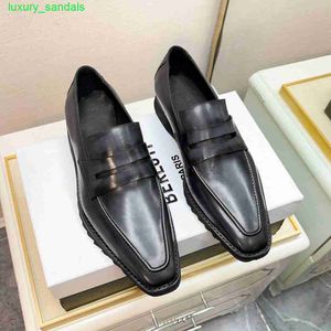 BERLUTI Mens Dress Shoes Leather Oxfords Shoes Berlut New Mens Calf Leather Cover Foot Lefu Shoes Fashionable Gentleman Handmade Colored Business Casual Leath HB34