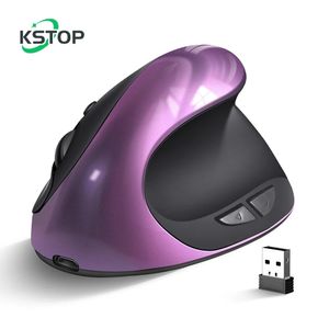 KSTOP Wireless Mouse Vertical Gaming USB Chargeable Computer Mice Ergonomic Upright 1600 DPI for PC Laptop Home Work 231228