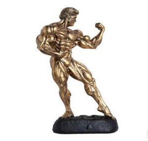新しい男性のボディービルダー樹脂塗装彫刻の男性セクシーなフィットネスジムフィギュア筋肉ボディービル1242829