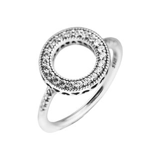 Compatibile con anello gioielli in argento Hearts of Halo anelli Cristallo bianco 100% gioielli in argento sterling 925 all'ingrosso fai da te per le donne1862601