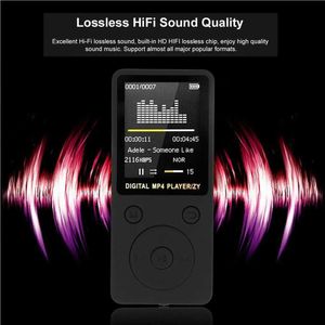MP3 MP4 Players Reprodutor de áudio Filme assistindo leitor de cartão MP4 operado por bateria Dispositivo eletrônico de economia de energia Leitores de música preto