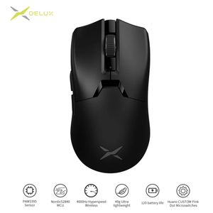 Delux M800 Ultra Lightweight 49g PAW3395 Wireless Bluetooth TriMode Gaming Mouse 26000DPI 4K Compatible Macro Mice For PC Gamer 231228