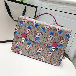 Designer crianças carta impressa mochilas ins meninos meninas duplo pacote bolsa de ombro moda crianças dos desenhos animados cervos mochilas casuais maleta s0983