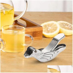 Utensili per frutta e verdura Clip di limone Spremiagrumi manuale Cucina di casa Gadget da bar Forma di uccello Agrumi Tenuto in mano Spremiagrumi Hine Lx5374 Dhvf4