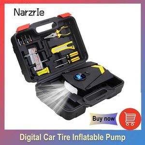 Inflatable Pump Portable Digital Car Tire Inflatable Pump illumination Auto Air Compressor for Cars Wheel Tires Electric 12V Tyre InflatorL231228