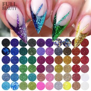 60st skimrande nagelpulveruppsättning skimrande glitterfärg dekorerad med regnbågens färgdesign krom damm nagellack chnj151 231227