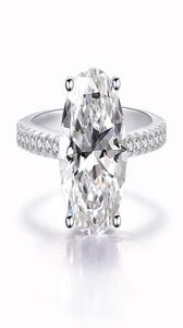 Cały klasyczny 925 Srebrny Zestaw Pierścieni Owalny Cut 3CT Diamond CZ Pierścienie weselne zaręczynowe dla kobiet Bridal Bijoux7054887