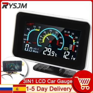 Oljetrycksmätare 3 i 1 LCD -bil Digital oljetrycksmätare Voltmeter Vattentemperatur Mätare 1/8 NPT Oljetryckssensor + Vattentemperatursensor 10mml231228L231228