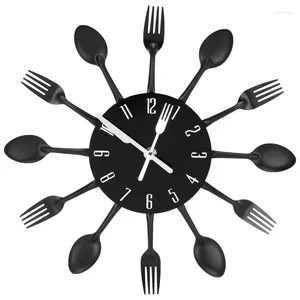Wall Clocks Home Decorations Noiseless Stainless Steel Cutlery Knife And Fork Spoon Clock Kitchen Restaurant Decor Promotio