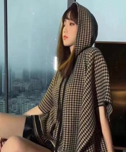 Luksusowy projektant granatowy szal wydruku Kobiety moda Cape Winter pullover gruba miękka kaszmir z tag7171457