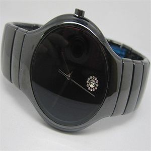 Nowy moda Man Watch Kwarc Ruch zegarek dla mężczyzn zegarek na rękę czarne ceramiczne zegarek RD26310L