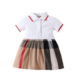 Belle neonate manica corta abiti da principessa bambini estate colletto rovesciato abito in cotone bambini vestiti di moda BH167