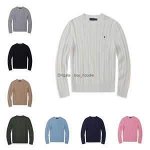 Tasarımcı Sweaters Ralph Polo Sweater Erkek Twist Örgü Pamuk Pony Kazak Kadın Gündelik Jumper Çekme Femme Küçük At Laurens Sonbahar Kış Termal Üstleri OQF5