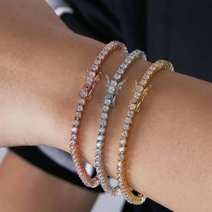 Теннисные браслеты Человек CZ Diamond Fashion Bracelet Jewelry Designer 7 8 -дюймовый AAA Кубический цирконий День Святого Валентина Подруга Мужчины 2764