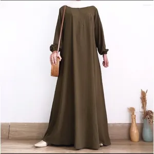 Этническая одежда 2024 г. Ид мусульманский абаяс повседневная молния для женщин длинные макси -плать