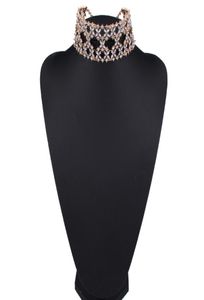 Modemärke kristall choker halsband rhinestone blommor maxi uttalande halsband kvinnor mode chunky halsband smycken colliers8213908
