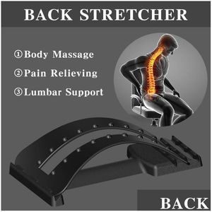 Sit Up Benches Back Masr Stretcher Spine Pain Relieving Three-Stage Adjustment 18 Mas Points Magic Lumbar Support Dropship Drop Deli Dhzek