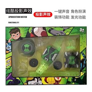 Ben10 omnitrix ben tennyson relógio de projeção dos desenhos animados dispositivo transformação voz figura ação brinquedo das crianças 231228