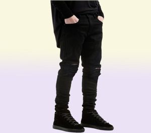 2021 Men039s Jeans uomo nero skinny strappato Stretch Slim hip hop swag denim pantaloni da motociclista Jogger9314884