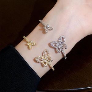 Bangle Yixin Fashion Animal Fjäril Manschett Bangles For Women Girl Ins Zirconia Crystal Armband Wedding Party Jewelry