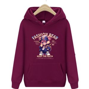 Autumn Man Hoodies roliga mode nallebjörn tryck pullover ficka o-hals tröja tröja casual tröja lösa y2k kläder