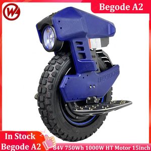 Scooters mais recentes Begen A2 Electric Unicycle 84V 750WH 1000W Motor New Aluminum Loy Battery Caixa de bateria de 15 polegadas A2 EUC