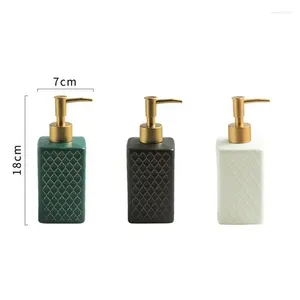 Flytande tvål dispenser badrum handtillbehör Bottling Fukt Shampo Sanitizer Press Plaid Europeiska keramiska bärbara guldflaska