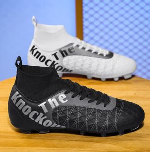 NOWOŚĆ MĘŻCZYZN WYSOKIE KOKACKI BUTY SOCKER BUTY TRANKOWANE SPORT Outdoor Ultralight Cleats Unisex wysokiej jakości mecz futsal