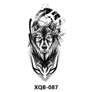 Makeup Little Fresh New Tattoo Sticker for Men and Women Wolf Animal Flower Black White Colored