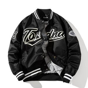 Hip Hop Baseball Kurtka mężczyźni kobiety haftowa kurtka literowa kurtka streetwear moda vintage pary wiatrówki wiosenne jesień 231227