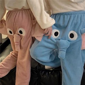 Spodnie damskie zimowe kobiety śmieszne anime piżama y2k koreański harajuku słonia pnia słonia dom śliczne spodnie spodnie męskie ubrania męskie ubrania