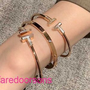 High quality Edition Bracelet Light Luxury Tifannissm T color pure silver material plated with 18k gold versatile internet celebrity With Original Box