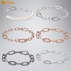 Voluyer 925 Srebrne bransoletki Series Series Link Chain Fit Me For Girl Prezenty 220222207V