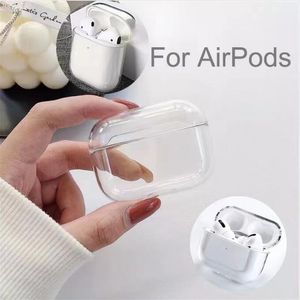 لـ AirPods Pro 2 2nd Air Pods 3 Airpod سماعة سماعة الرأس الصلبة الشفافة الشفافة السيليكون