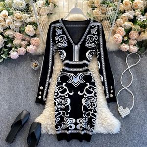 Yuoomuoo moda y2k malha mini vestido feminino 2023 outono inverno vintage paisley camisola streetwear senhora bodycon vestidos 231228