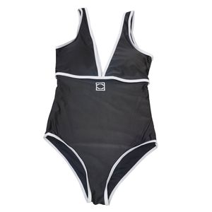 Sexy Padded One Piece Swimwear Designer Letter Summer Swim Swimsuit Deep V Push Up Biquinis for Women Hot Spring Bathing Suit