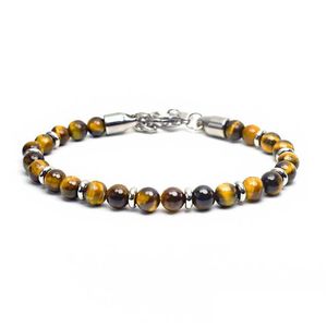 Jewelry Mens Bracelet Stainless Steel Chain Natural Stone Tiger Eye Turquoise Lava Rock Beads Bracelets Fashion Jewelry Will And Sandy Dhbnl