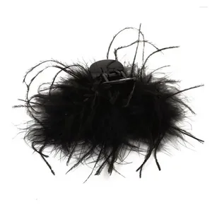 Hair Clips Tea Party Headwear Elegant Women's Artificial Feather Accessories For Cocktail Wedding Claw Headband Hairpin