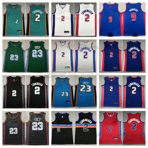 2023-24 New City Basketball Jerseys 2 Cade Cunningham 9 Ausar Thompson 23 Jaden Aivey Black Blite Blue Stitched Jersey Men S-XXXL