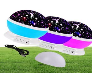 LED Night Lamp Novelty Starry Star Moon Light Changeable Projector 360 Degrees Romantic Rotating LED Effect Bulb for Holiday Kids 7373899