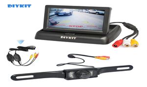 Diykit kit de câmera de ré para carro, sem fio, 43 polegadas, monitor lcd, hd, câmera de visão traseira, sistema de estacionamento 9785470