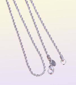 Mixed 16039039 18039039 20039039 22039039 24039039 Women039s 2mm chains necklace 925 sterli1333815