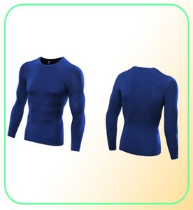 Running T Shirts Dry Fit Mens Gym Clothing Scoop Neck Långa ärmar Underkläder Body Building Suit Polyester Apparel6181895