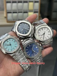 3K Factory Mens Watch Melhor Qualidade 42,2mm 5711 / 1A-001 Platinum Sapphire LumiNova Relógios CAL.324SC Movimento Mecânico Automático Masculino Relógios de Pulso