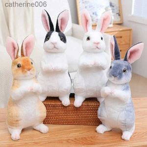 Stuffed Plush Animals 1pc Randomly Realistic Cute Plush Rabbits Lifelike Animal Photo Props Bunny Simulation Toy Model Birthday GiftL231228